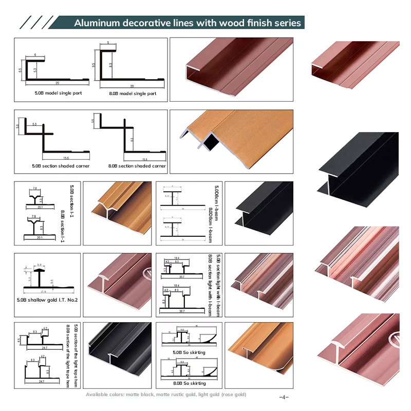 Linee decorative in alluminio che proteggono e decorano i bordi delle piastrelle