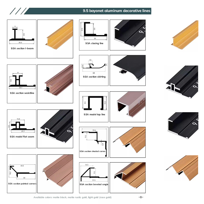 Linee decorative in alluminio che proteggono e decorano i bordi delle piastrelle