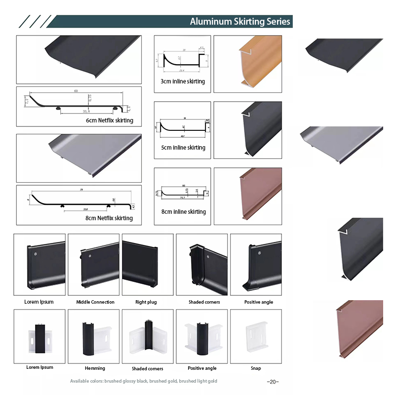 Linee decorative in alluminio che proteggono e decorano i bordi delle piastrelle